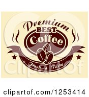Clipart Of A Premium Best Coffee Fresh And Tasty Design Royalty Free Vector Illustration