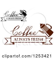 Clipart Of Coffee Always Fresh Designs Royalty Free Vector Illustration