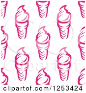 Clipart Of A Seamless Background Pattern Of Pink Ice Cream Cones Royalty Free Vector Illustration