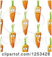 Clipart Of A Seamless Background Pattern Of Happy Carrots Royalty Free Vector Illustration