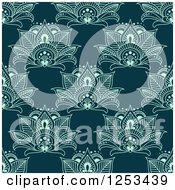 Poster, Art Print Of Seamless Background Pattern Of Henna Lotus Flowers