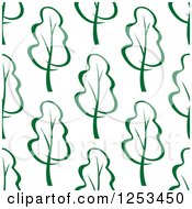 Clipart Of A Seamless Background Pattern Of Green Leaves Or Trees Royalty Free Vector Illustration