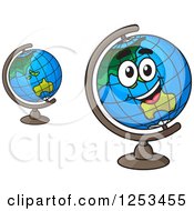 Clipart Of Happy Desk Globes Royalty Free Vector Illustration by Vector Tradition SM
