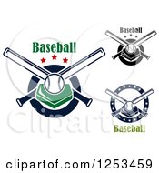 Poster, Art Print Of Baseballsplates And Crossed Bats With Text