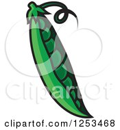 Clipart Of A Pea Pod Royalty Free Vector Illustration