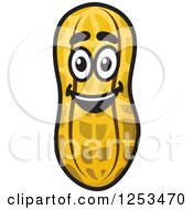 Clipart Of A Happy Peanut Royalty Free Vector Illustration