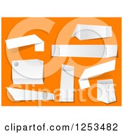 Clipart Of Stapled Notes On Orange Royalty Free Vector Illustration