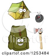 Poster, Art Print Of Happy Camping Item Characters