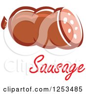 Clipart Of A Sausage With Text Royalty Free Vector Illustration