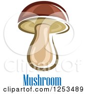 Clipart Of A Mushroom With Text Royalty Free Vector Illustration