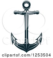 Clipart Of A Navy Blue Anchor Royalty Free Vector Illustration