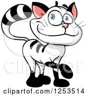 Clipart Of A Cute Cat Walking Royalty Free Vector Illustration