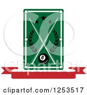 Poster, Art Print Of Billiards Table Over A Banner