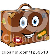 Clipart Of A Happy Suitcase Character Royalty Free Vector Illustration by Vector Tradition SM