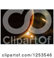 Clipart Of A 3d Alien Planet With Fictional Galaxies Royalty Free Illustration
