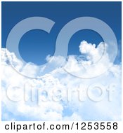 Poster, Art Print Of Blue Sky And Puffy Cloud Background