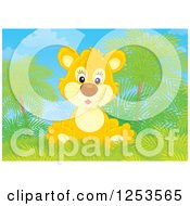 Clipart Of A Happy Lion Cub Royalty Free Illustration