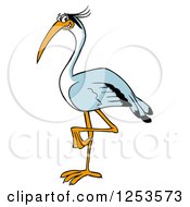 Poster, Art Print Of Happy Blue Heron Bird