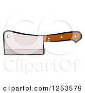 Clipart Of A Meat Cleaver Knife Royalty Free Vector Illustration