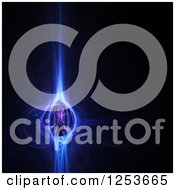Clipart Of A Glowing Blue And Purple Fractal On Black Royalty Free Illustration