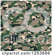 Poster, Art Print Of Seamless Green Tan And Brown Desert Digital Camouflage Background