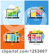 Poster, Art Print Of Laptop Seo Business And Web Design Icons