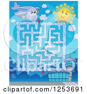 Poster, Art Print Of Happy Airplane And Airport Maze