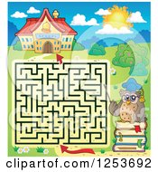 Poster, Art Print Of School And Professor Owl Maze