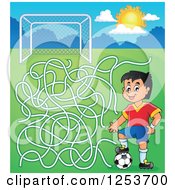 Poster, Art Print Of Soccer Player Boy Maze