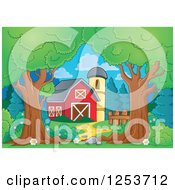 Poster, Art Print Of Trees Framing A Barn And Silo