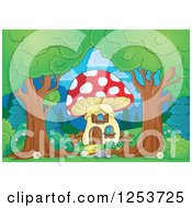 Poster, Art Print Of Trees Framing A Mushroom House
