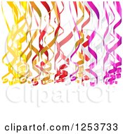 Poster, Art Print Of Background Of Colorfuld Party Ribbons Over White