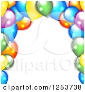 Poster, Art Print Of Background Of Colorful Party Balloons On White