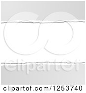 Clipart Of A White And Gray Torn Paper Background Royalty Free Vector Illustration