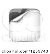 Clipart Of A 3d Peeling White And Black Square Icon And Shadow Royalty Free Vector Illustration by vectorace