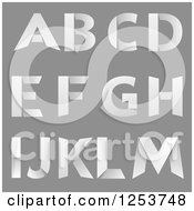 Clipart Of Capital Folded Paper Alphabet Letters A Through M Royalty Free Vector Illustration