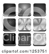 Poster, Art Print Of 3d Square Metal Textured Icons