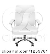 Clipart Of A 3d White Leather Office Chair Royalty Free Vector Illustration