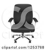 Clipart Of A 3d Black Leather Office Chair Royalty Free Vector Illustration