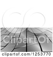 Clipart Of A 3d Shiny Metal Tile Wave Over White Background Royalty Free Vector Illustration