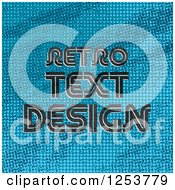 Clipart Of Retro Sample Text Over Blue Royalty Free Vector Illustration