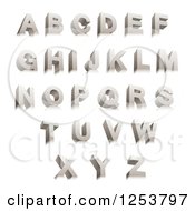 Clipart Of A 3d Capital Chrome Alphabet Letters Royalty Free Vector Illustration