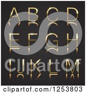 Poster, Art Print Of 3d Capital Gold And Diamond Alphabet Letters A Through M On Black