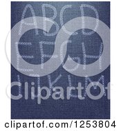 Clipart Of A Capital Letters A Through M Sewn Into Denim Jeans Royalty Free Vector Illustration