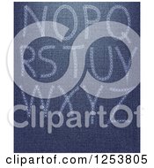 Clipart Of A Capital Letters N Through Z Sewn Into Denim Jeans Royalty Free Vector Illustration