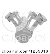 Clipart Of A 3d V8 Engine On White Royalty Free Illustration
