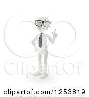 Clipart Of A 3d Block Head Businessman With An Idea Royalty Free Illustration by Mopic
