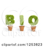 Poster, Art Print Of 3d Potted Leafy Plants Spelling Bio