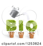 Poster, Art Print Of 3d Watering Can Over Potted Plants Spelling Bio