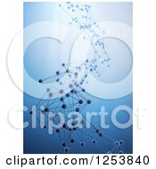 Clipart Of A 3d Abstract Network Over Blue Royalty Free Illustration